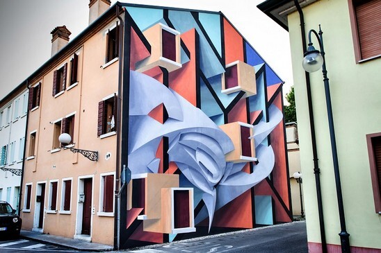 Peeta Joys Peeta e Joys murale per IDoLove urban art festival Comune di Dolo