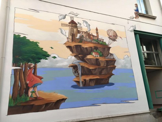 L'isola dell'energia Alessandra Carloni murale per IDoLove urban art festival Comune di Dolo